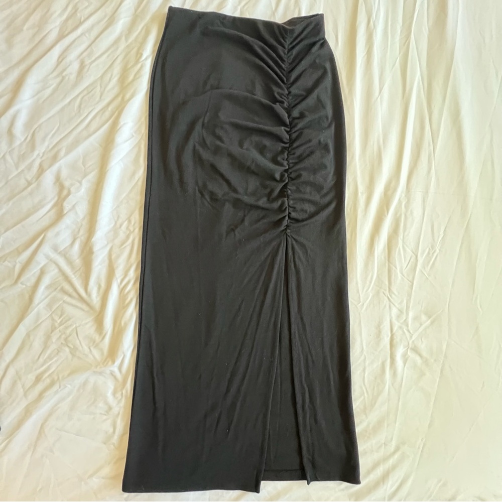 Modern Citizen Kiki Ruched Side-Slit Midi Skirt